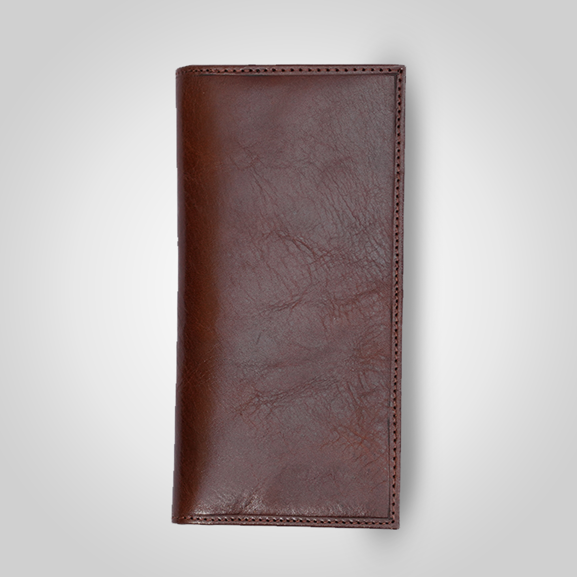 Reddish brown vertical card holder for women - Front View